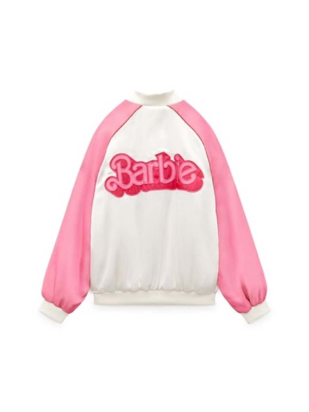 Zara X Barbie The Movie Reversible Satin Effect Bomber Jacket Size Small NWT - Picture 2 of 8